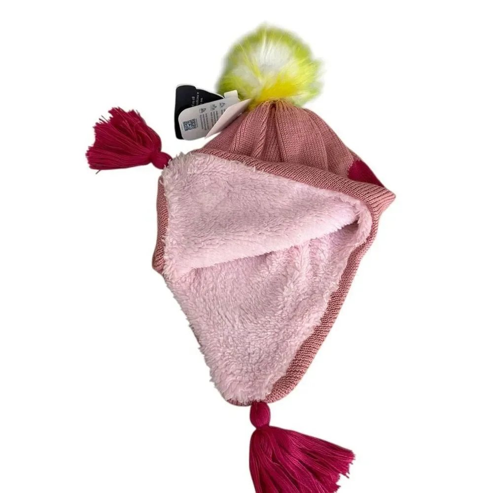 TURTLE FUR TODDLER SOPHIE EARFLAP POM BEANIE hat size 1-3 years NWT